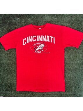 Vintage 80s Cincinnati Reds Mr. Red T-Shirt Red M Single Stitch MLB 1988 Artex